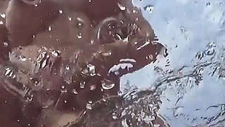 Horny MILF Loves to Pee on the Transparent Glass