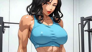 Michele Henris Futanari Gym Dildo Tease