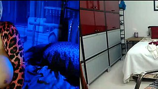 Two horny lesbians with big boobs masturbating under shower