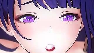 Genshin Impact - Raiden Shogun and Aether Passionate Sex Scene - Sweet Moaning - 3D Hentai Animation