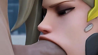 Mercy Overwatch - Sloppy Blowjob & Missionary Fuck (3d Animation)