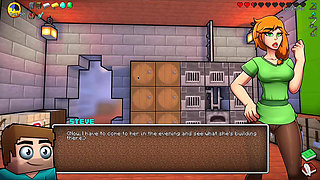 Alex Sucks Steve Through a Gloryhole! Sloppy Blowjob HornyCraft Minecraft Parody