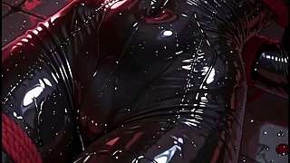 Bondage Anime Girl 2 Latex Rope Gagball