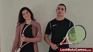 Rafaela and Igor Are Taking Their Strip Tennis Match Outside