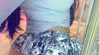 Cute amateur brunette naughty in solo jerking show on camera