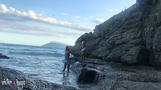 Hanging Out with a Friend at the Beach