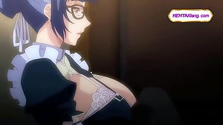 Tender maid guides shy virgin boy into a steamy bath