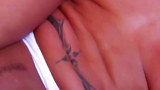 Pierced babe gets anally fucked on the couch