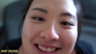 POINT OF VIEW throatfucking nineteen yr elder Japanese gf facial