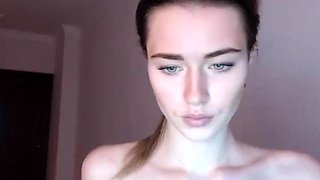 Petite small tit babe with perfect pussy masturbates