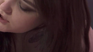 Sh Her Panties Are Covered in Cum After a Creampie While She Fucks Him with a Strap-on