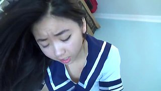 Slutty Asian Student Gets Facial after Getting Fucked
