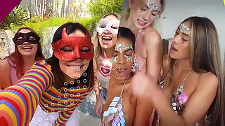 Bffs - bachelorette party turns into reverse orgy as bride share fortunate studs sausage to her mates
