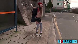 Anyone Else Wanna Witness Some Milk cans? Tina Blade Showing Everyone at UK-Flashers