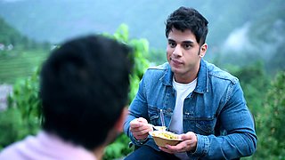 Indian pair celebrating their anniversary inside bedroom