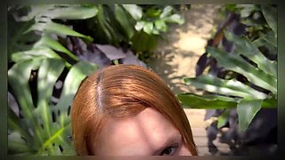 Katty Blake Sucks Boss Fuckers Big Cock and Swallows Cum Outdoors