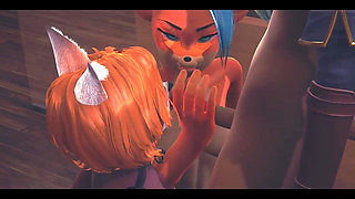 Furry Hentai - Foxy Is Fucked by Futanari Deer - Japanese Asian Manga Anime Film Game Porn
