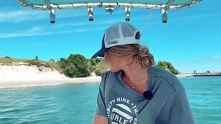 Blonde Hentai Raceplayer MILF Lilly Gaddis Fishes in Bikini on Boat