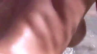 Babe gets horny at the beach and fucks bf