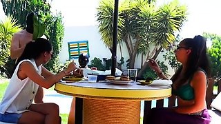 Brunette Flashing Her Titties And Pussy Outdoors In Public