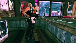 Two 3d cartoon cuties are ready for their bath