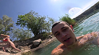 Naked in Blue Water Playful Day with My Lover