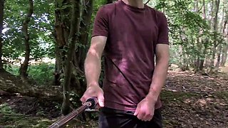 Walking into a sunny field naked