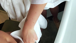 Stepmommy Takes Her Stepson to Pee on Him and Make Him Pee Too.