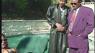 Ebony Hottie Janet Jacme Was Drilled and Got Her Curvy Ass Creamed Near the Pool by Famous Producer