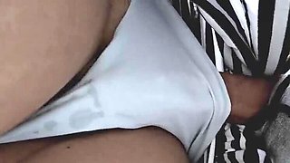 Horny Stranger Fucks Teen in Crowded Bus - Big Cock Cumshot in Panties