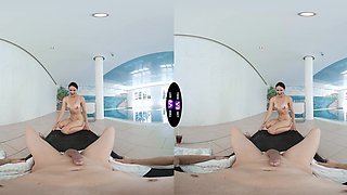 A long-haired beauty, Vixi Rafi, has passionate sex with her guy in a steamy scene.