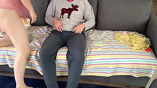 Chinese Stripper Teases and Sucks My Dick Before Getting Fucked by Me Doggystyle on the Sofa